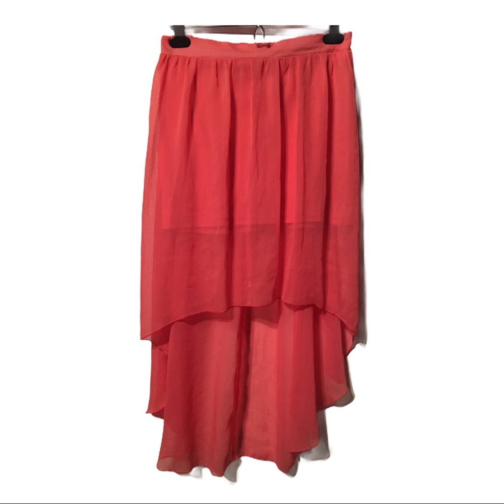 Charlotte Russe Hi Low Orange Skirt M